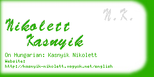 nikolett kasnyik business card